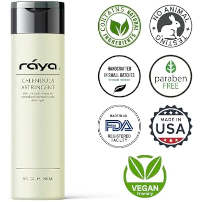 Raya CALENDULA ASTRINGENT WITH AHA 6 OZ (G-206) | GLYCOLIC FACIAL TONER FOR COMBO AND PARTIALLY OILY SKIN PRONE TO BREAK-OUTS | HELPS NORMALIZE PH AND FIGHT BACTERIA | MADE WITH. - Image 4